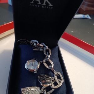 Anne Klein Silver Charm Watch